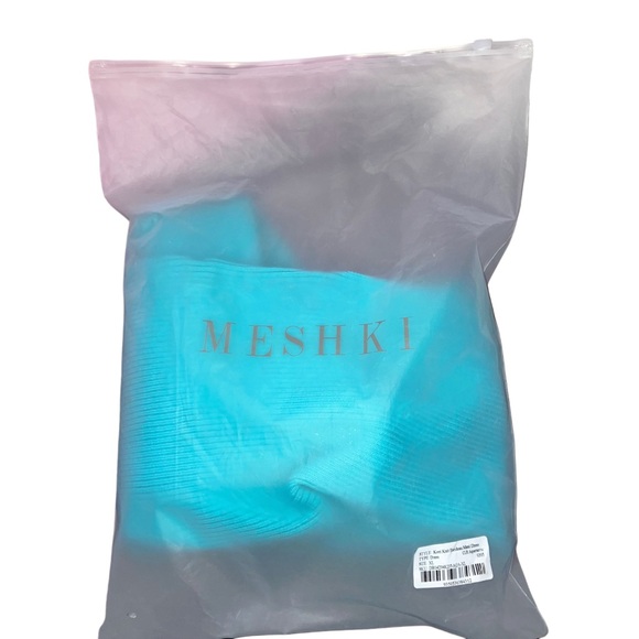 Meshki Kori Knit Bandeau Maxi Dress Aquamarine Stretch Strapless Sz XL NWT - Picture 9 of 13